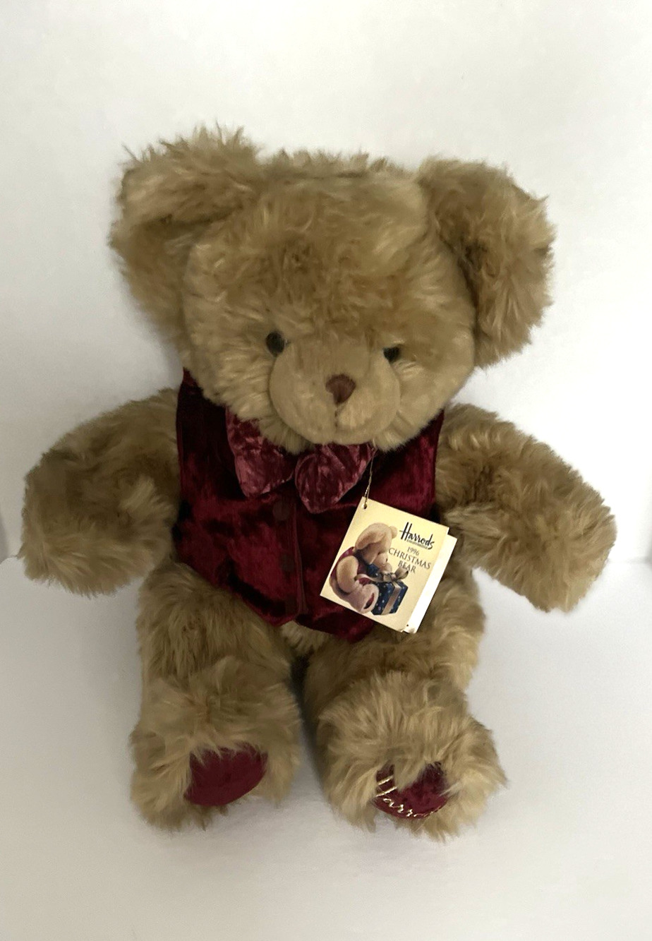 HARRODS LONDON 1996 CHRISTMAS BEAR NEW WITH TAGS